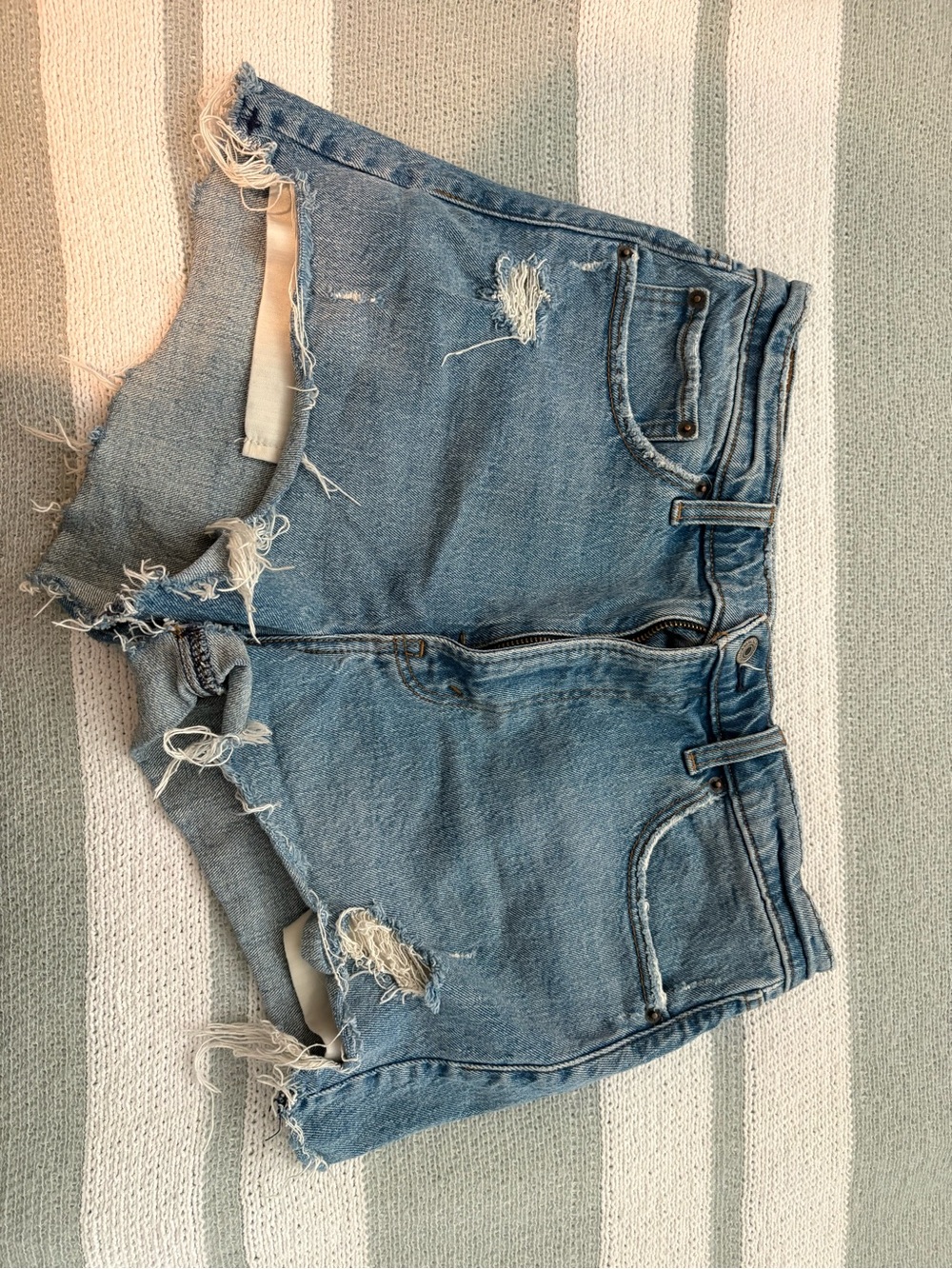 Abercrombie & Fitch Women’s Distressed Denim Shorts - Denim  Blue Wash